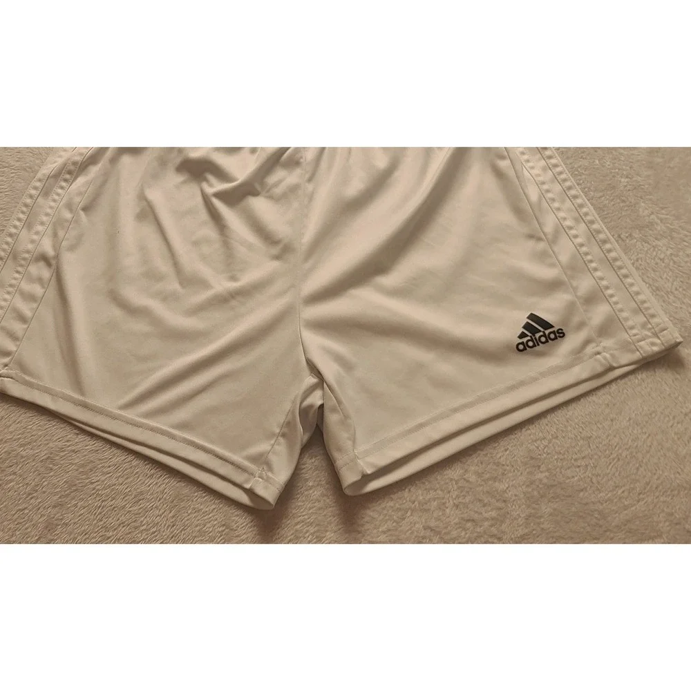 Adidas Primegreen Aeroready Soccer Shorts White Men's Medium 3-Stripe Athletic